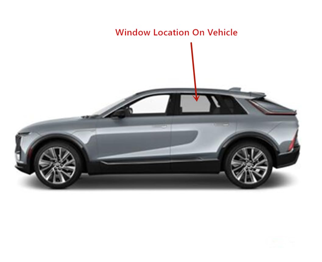 Tempered Driver Left Side Rear Door Window Door Glass Compatible with Cadillac Lyriq 2023-2025 Models