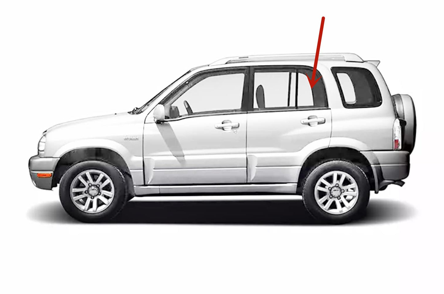 Driver Left Side Rear Vent Glass Vent Window Compatible with Suzuki Grand Vitara 1999-2005 Models