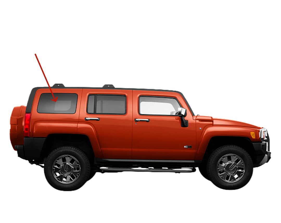Passenger Right Side Rear Quarter Window Quarter Glass Compatible with Hummer H3 2006-2010 Models