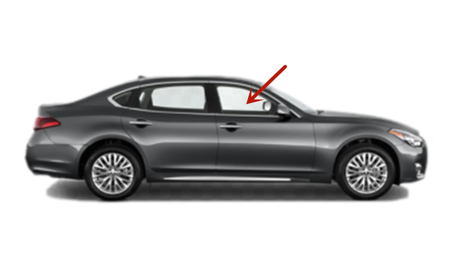 Passenger Right Side Front Door Window Door Glass Compatible with Infiniti M35h / M37 / M56 / Q70 / Q70L 2011-2019 Models