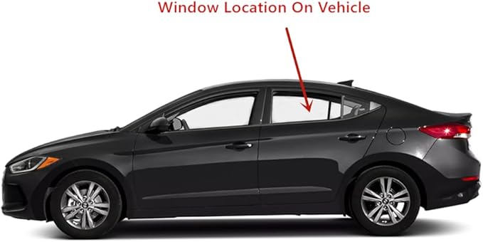 Driver Left Side Rear Door Window Door Glass Compatible with Hyundai Elantra 4 Door Sedan 2017-2020 Models