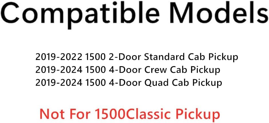 Tempered Rear Manual Slider Window Back Glass Compatible with Ram 1500 Pickup 2019-2024 Models (Not For 1500 Classic)