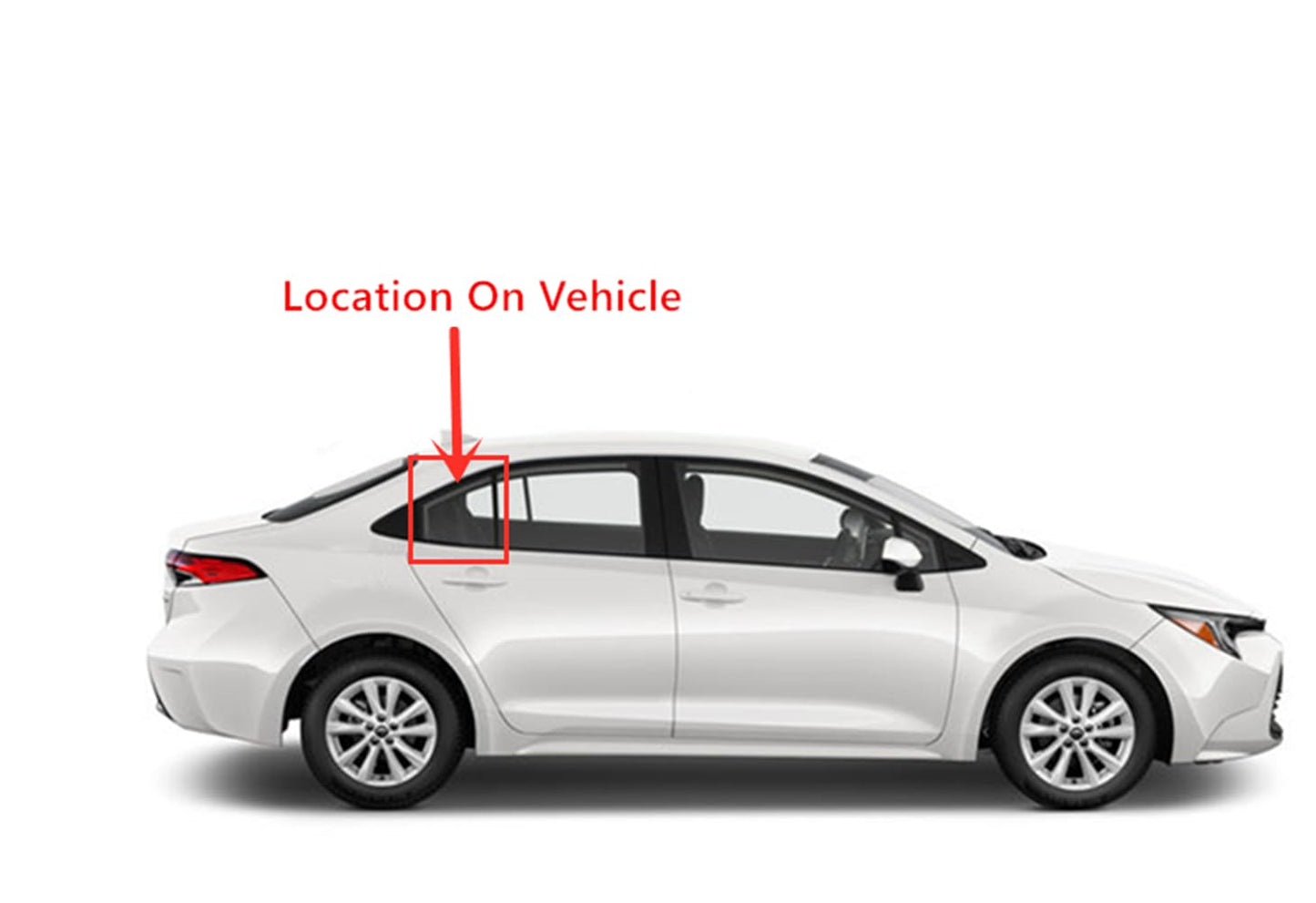 Passenger Right Side Rear Vent Window Vent Glass Compatible with Toyota Corolla 4 Door Sedan 2020-2025 Models