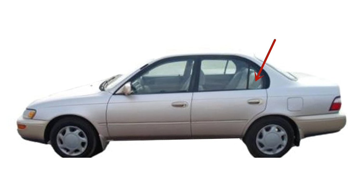 Driver Left Side Rear Vent Window Vent Glass Compatible with Toyota Corolla 4 Door 1993-1997 Models