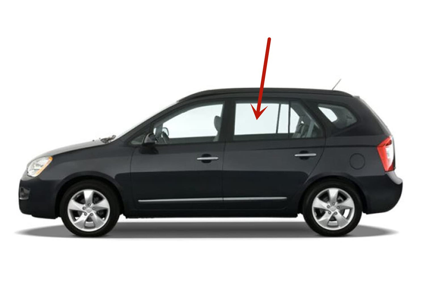 Driver Left Side Rear Door Window Door Glass Compatible with Kia Rondo 2007-2011 Models