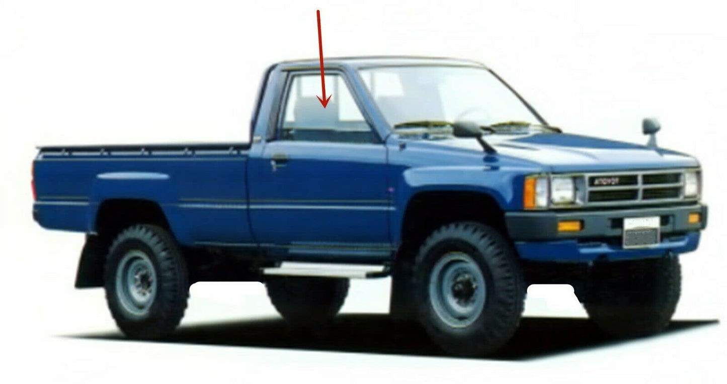 Passenger Right Side Door Window Door Glass W/O Vent Style Compatible with Toyota Pickup 1984-1988 / 4Runner 1985-1989 Models