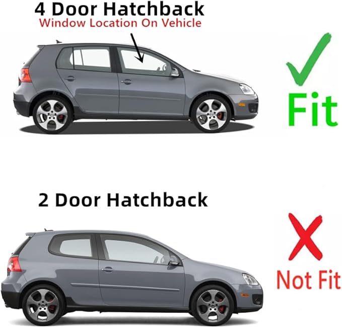 Passenger Right Side Front Door Window Door Glass Compatible with Volkswagen Rabbit 2006-2009 / GTI 2007-2009 4 Door Hatchback Models