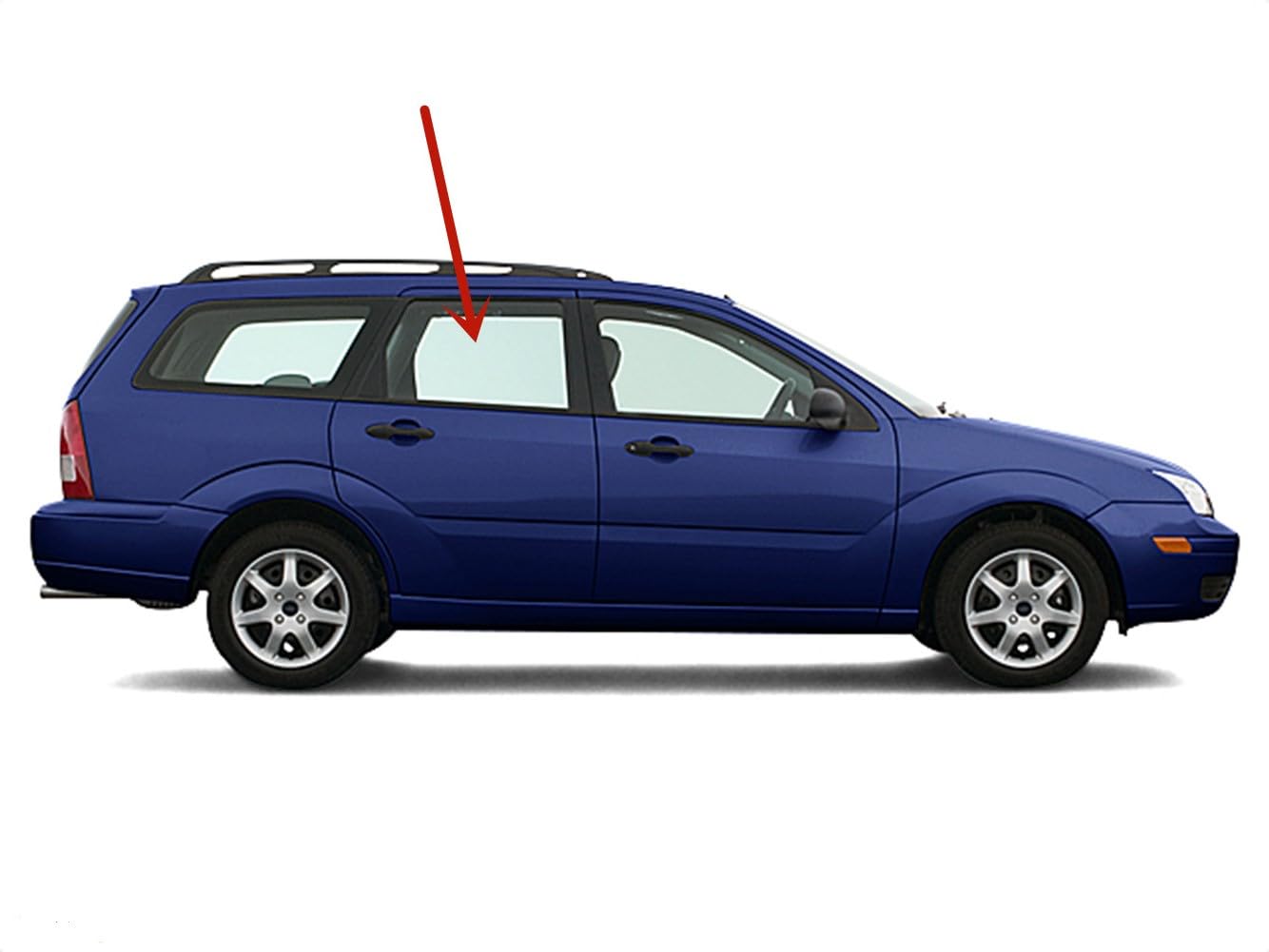 Passenger Right Side Rear Door Window Door Glass Compatible with Ford Focus 4 Door Station Wagon 2000-2007 Models