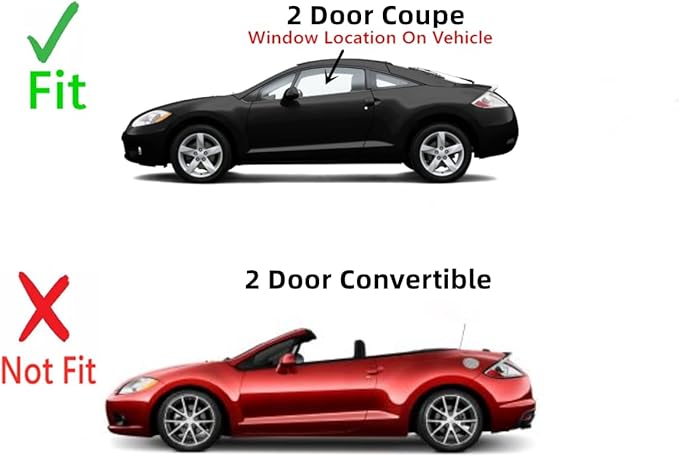 Driver Left Side Door Window Door Glass Compatible with Mitsubishi Eclipse 2 Door Coupe 2006-2012 Models