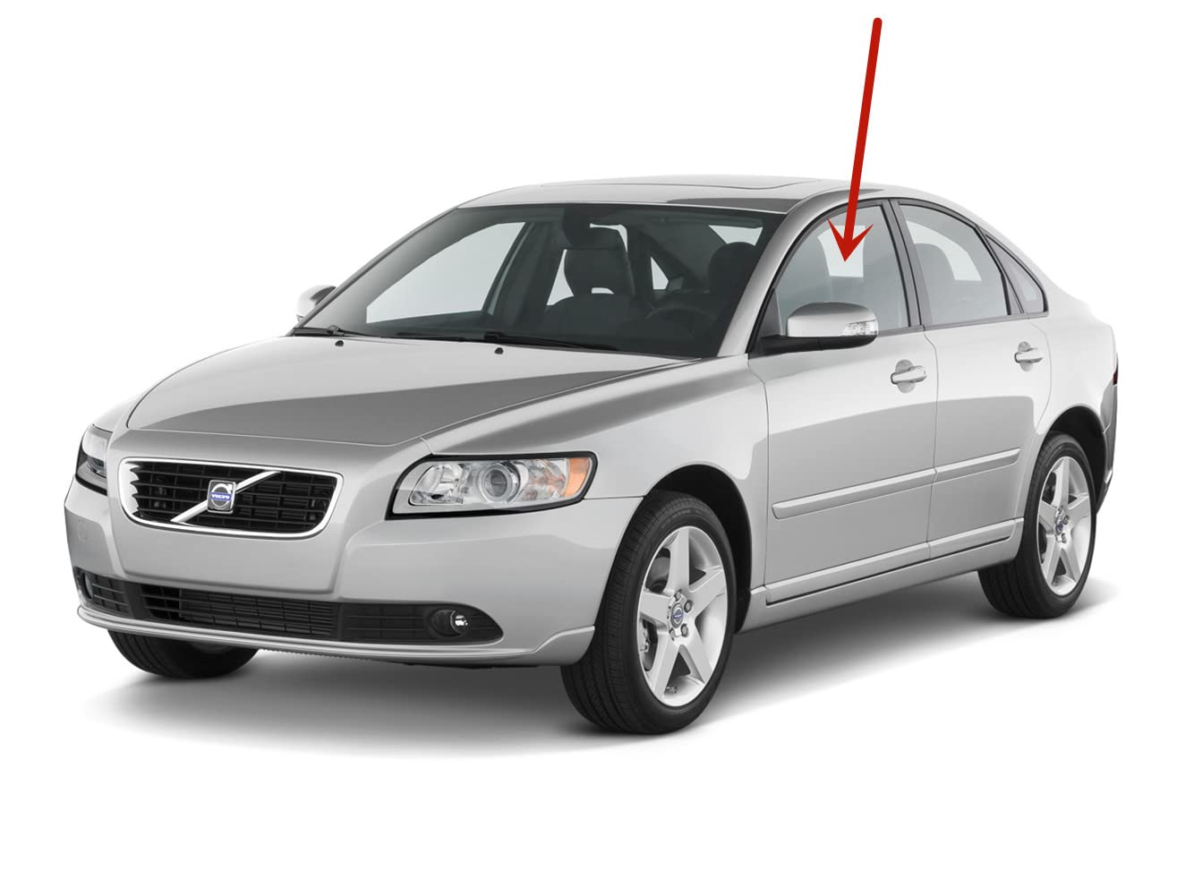 Driver Left Side Front Door Window Door Glass Compatible with Volvo S40 2.4L Eng & 2.5L Eng 2004 Models / S40 & V50 2005-2011 Models