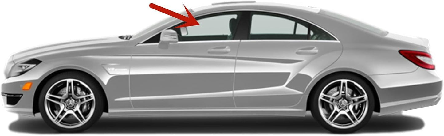 Tempered Driver Left Side Front Door Window Door Glass Compatible with Mercedes Benz CLS400 / CLS550 / CLS63AMG / 2012-2018 Models