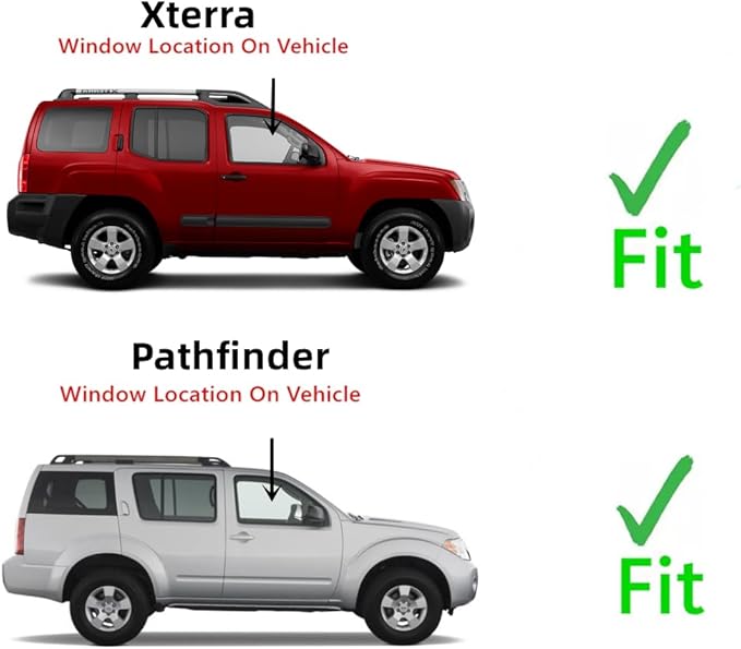 Passenger Right Side Front Door Window Door Glass Compatible with Nissan Pathfinder 2005-2012 Models/Nissan Xterra 2005-2015 Models
