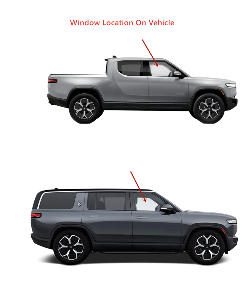 Laminated Passenger Right Side Front Door Window Glass Compatible with Rivian R1T R1S 2022-2025 Models