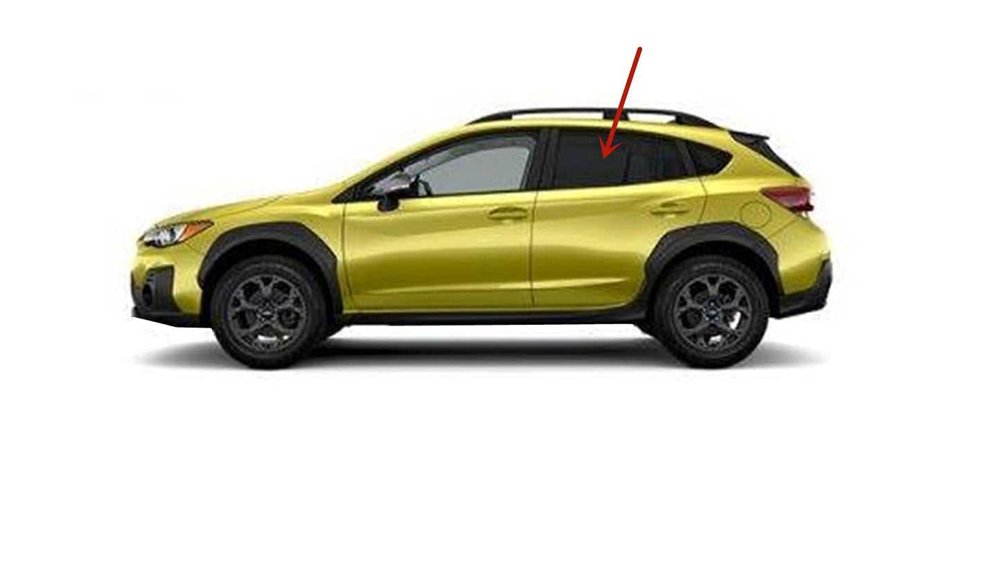 Driver Left Side Rear Door Window Door Glass Compatible with Subaru Crosstrek 2018-2023 Models