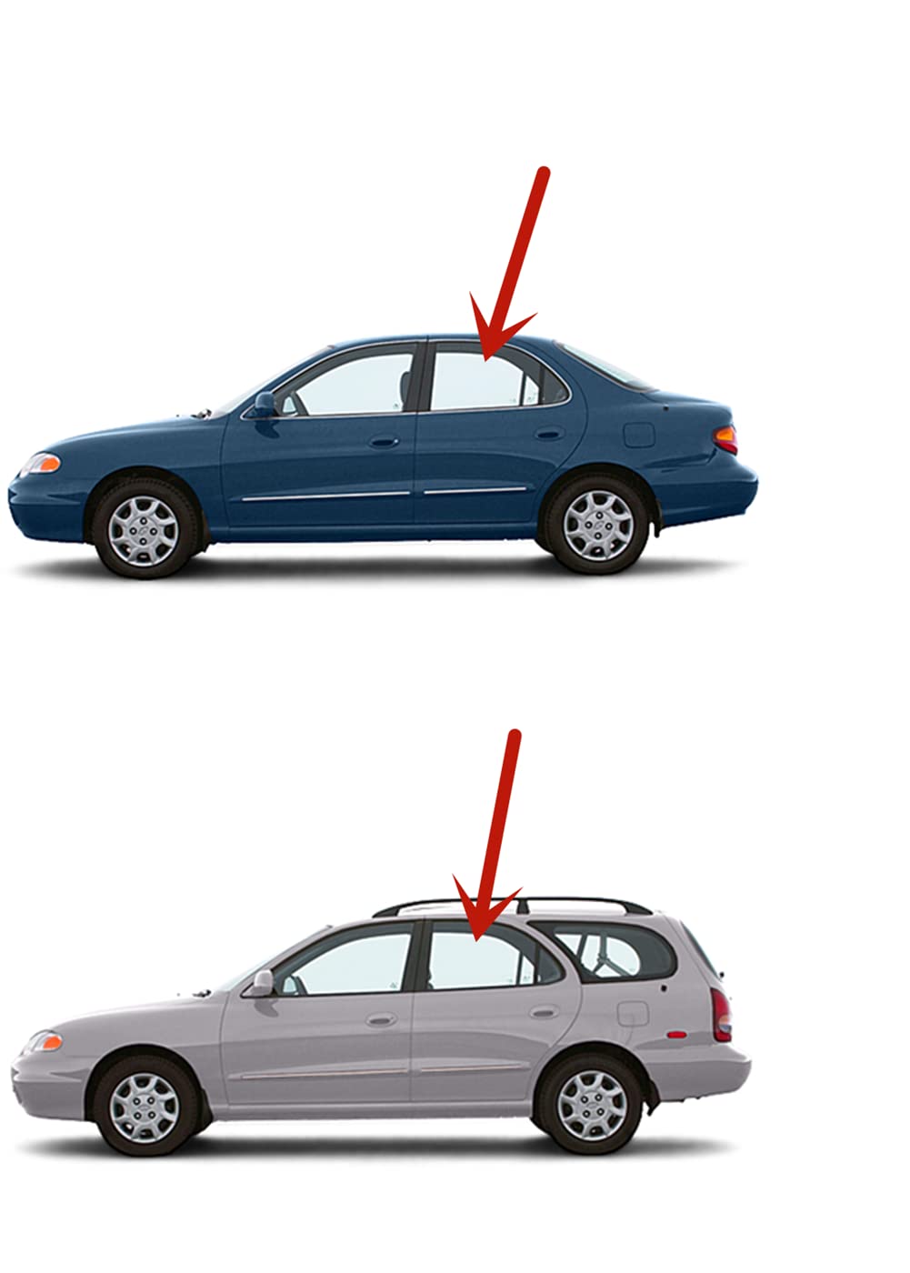 Tempered Driver Left Side Rear Door Window Door Glass Compatible with Hyundai Elantra 1996-2000 Models