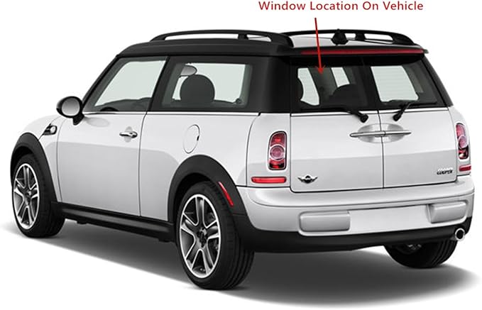 Back Window Back Glass Driver Left Side Compatible with Mini Cooper Clubman 2 Door Hatchback 2008-2014 Models