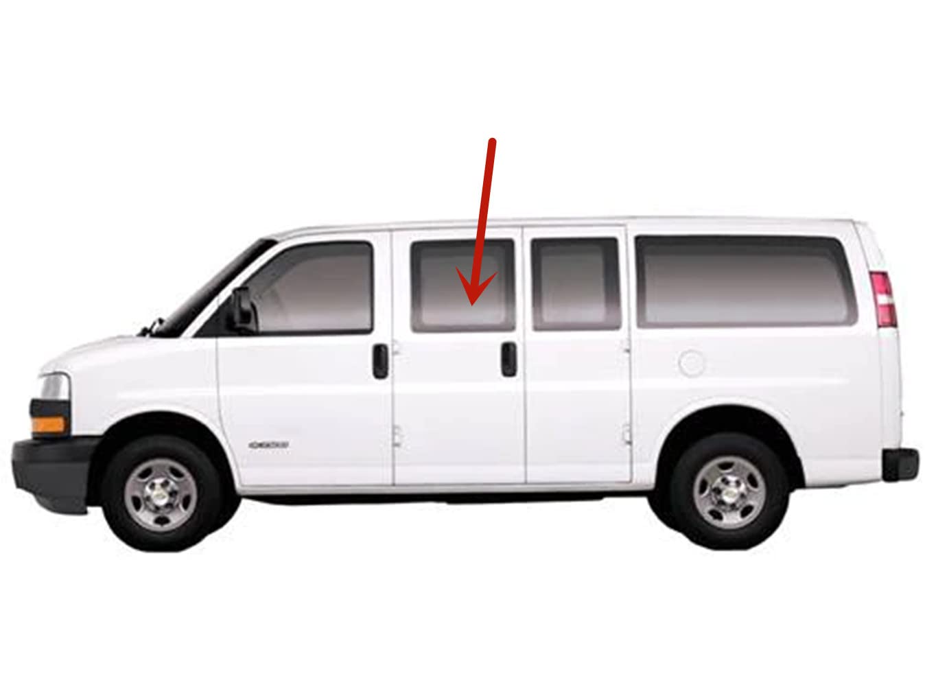 Privacy Movable Driver Left Side Hinged Door Window Door Glass Compatible with Chevrolet Express/GMC Savana 2003-2025 Models