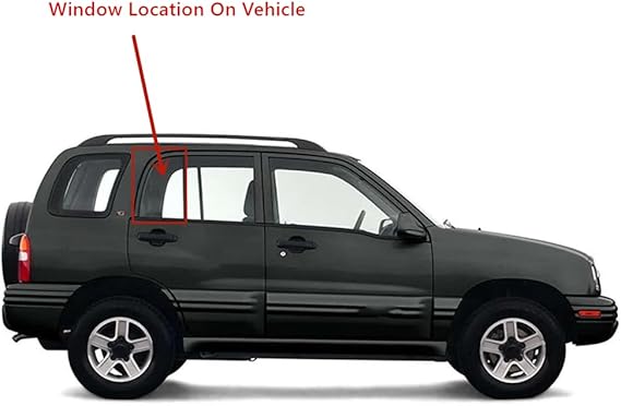 Passenger Right Side Rear Vent Window Vent Glass Compatible with Chevrolet Tracker/Suzuki Grand Vitara/Suzuki Vitara 1999-2005 Models