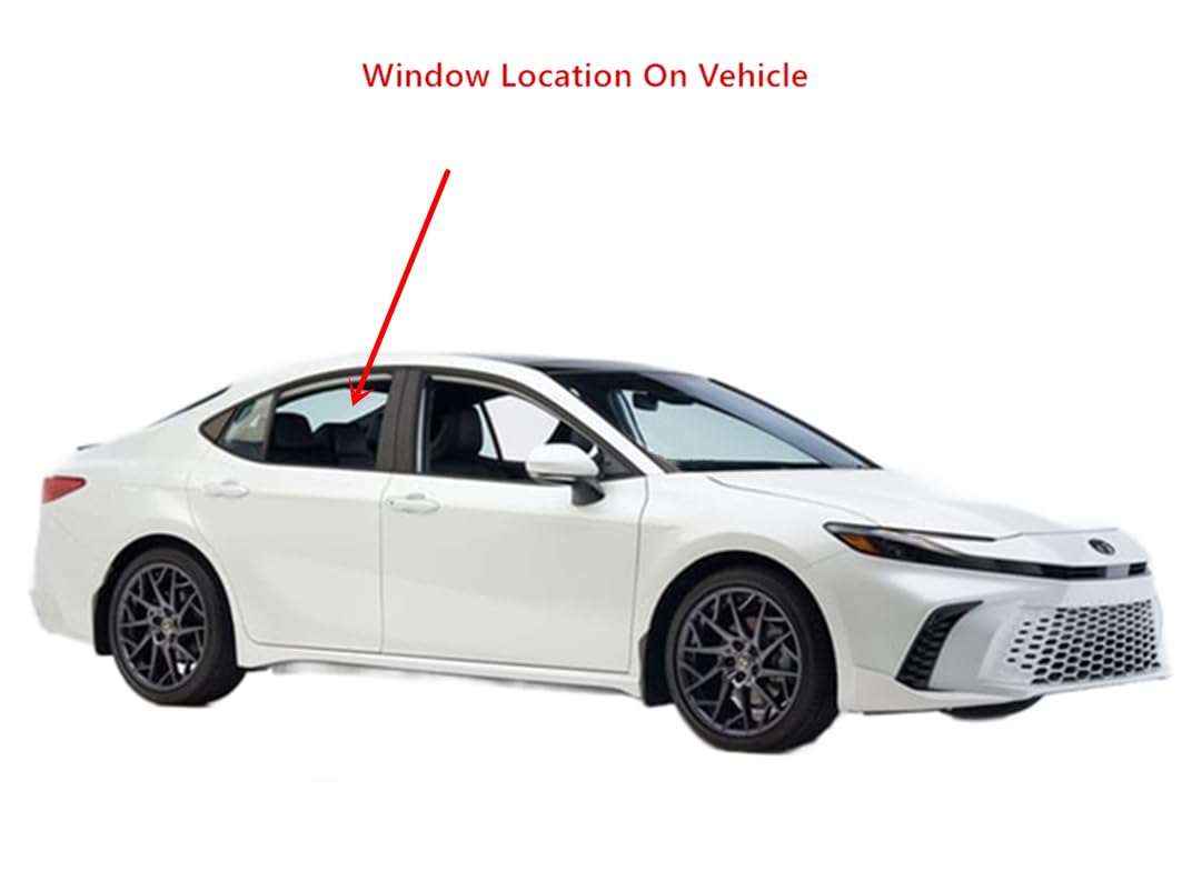 Tempered Passenger Right Side Rear Door Window Door Glass Compatible with Toyota Camry 2025 Models