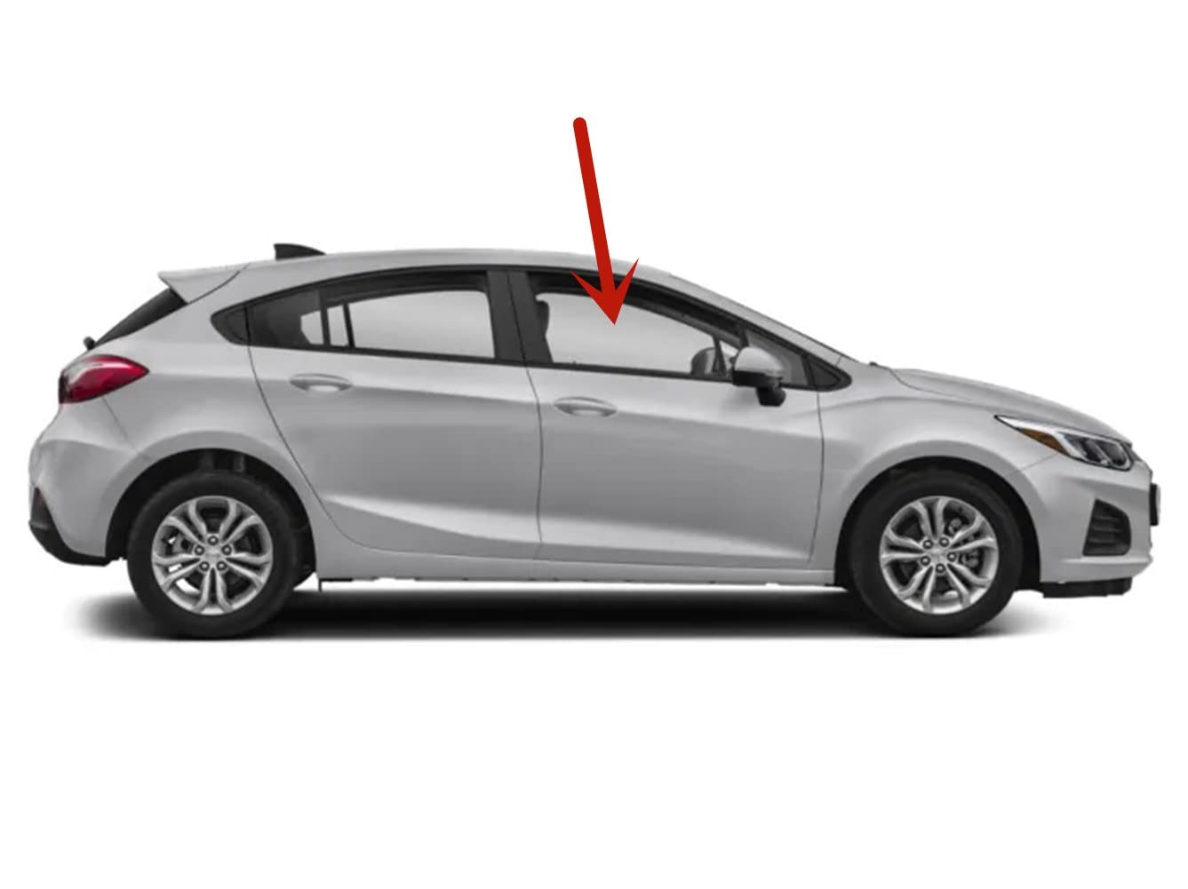 Tempered Passenger Right Side Front Door Window Door Glass Compatible with Chevrolet Cruze 2016-2019 Models (Not For 2016 Cruze Limited)