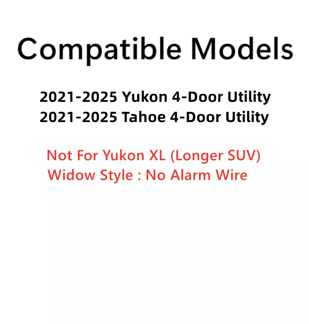 Passenger Right Side Quarter Window Quarter Glass Compatible with Chevrolet Tahoe / GMC Yukon 2021-2025 Models (Not For Yukon XL)