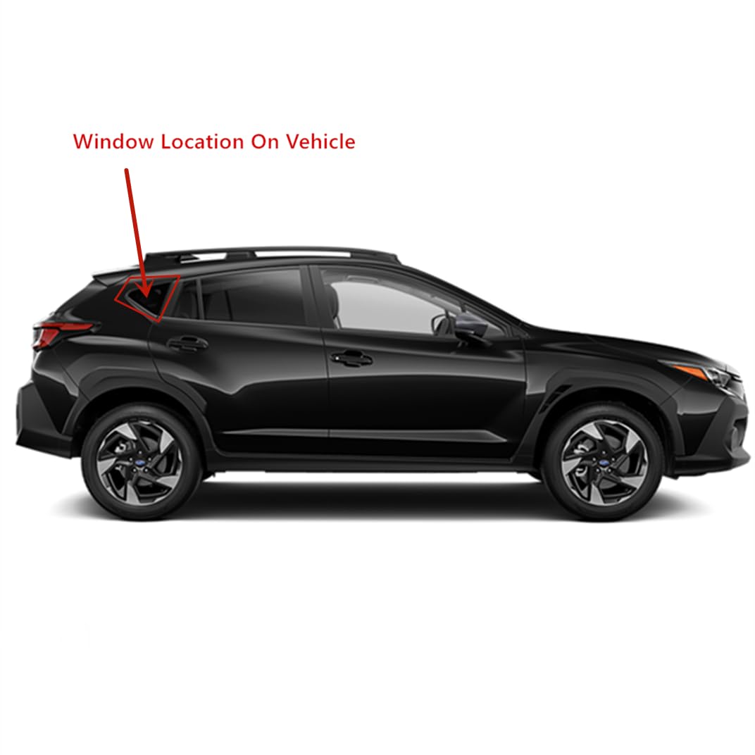 Tempered Passenger Right Side Quater Window Quarter Glass Compatible with Subaru Crosstrek 2024-2025 Models