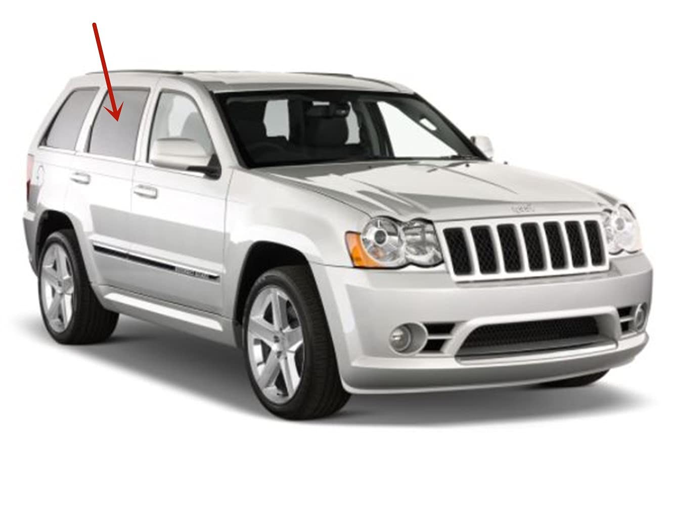 Passenger Right Side Rear Door Window Door Glass Compatible with Jeep Grand Cherokee 2005-2010 Models