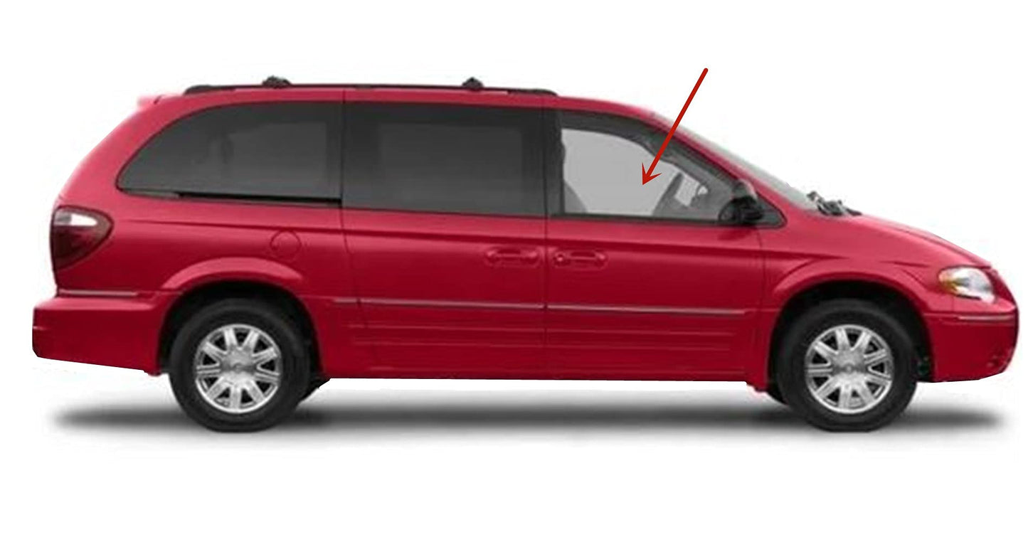 Passenger Right Side Front Door Glass Door Window Compatible with Chrysler Town & Country 2004-2007 Models