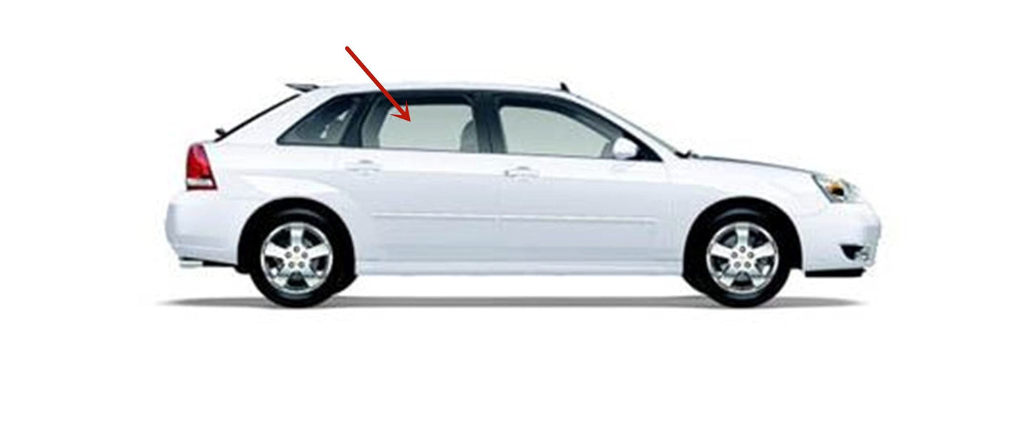 Passenger Right Side Rear Door Window Door Glass Compatible with Chevrolet Malibu Maxx 4 Door Hatchback 2004-2007 Models