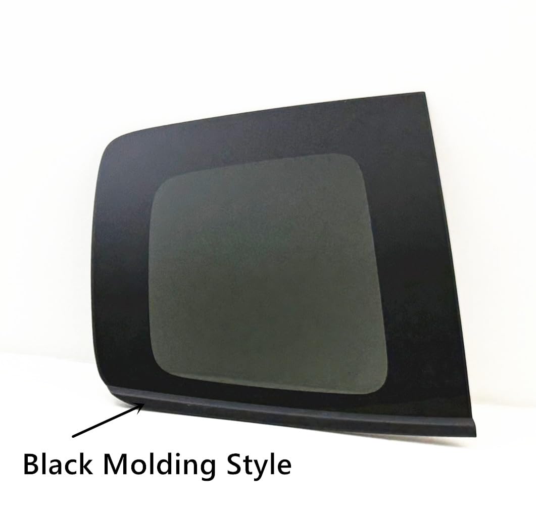 Black Molding Style Passenger Right Side Quarter Window Quarter Glass Compatible with Chevrolet Colorado GMC Canyon 2015-2023 Extended Cab Models