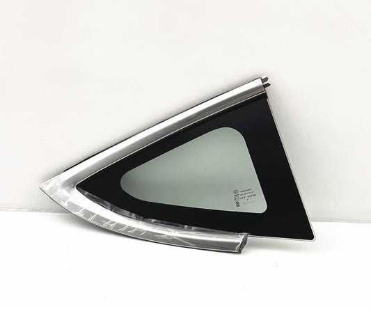 Chrome Moulding Style Passenger Right Side Rear Quarter Window Quarter Glass Compatible with Tesla Model 3 2017-2023 Models