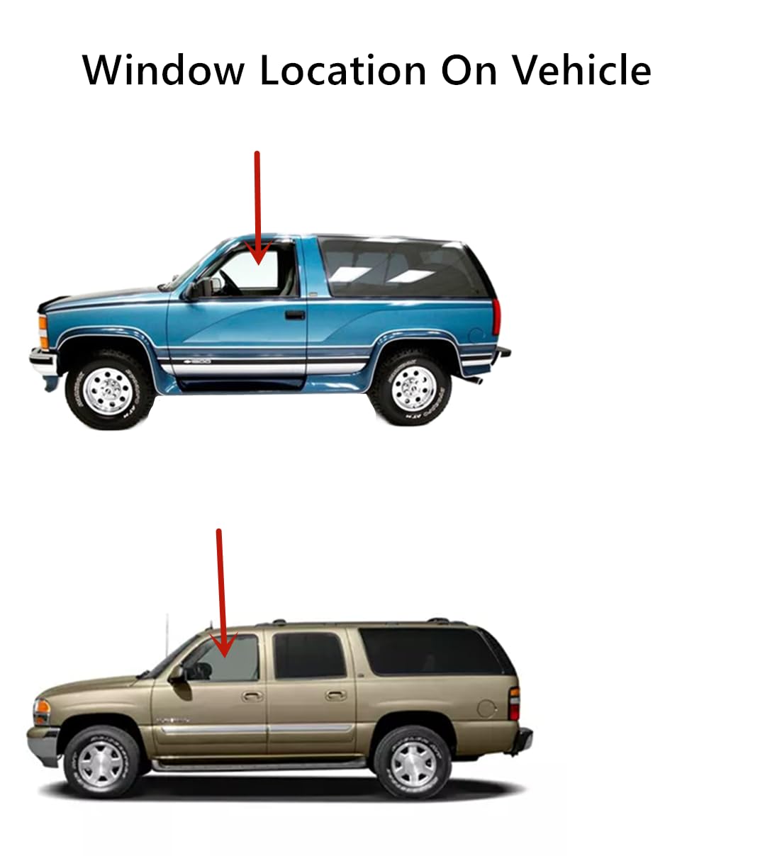 Privacy Driver Left Side Front Door Window Glass Compatible with GMC Yukon/Suburban 93-99/Topkick 93-96&Chevrolet Tahoe/Suburban 93-99/Kodiak 93-96/Blazer 93-94&Cadillac Escalade 99-00