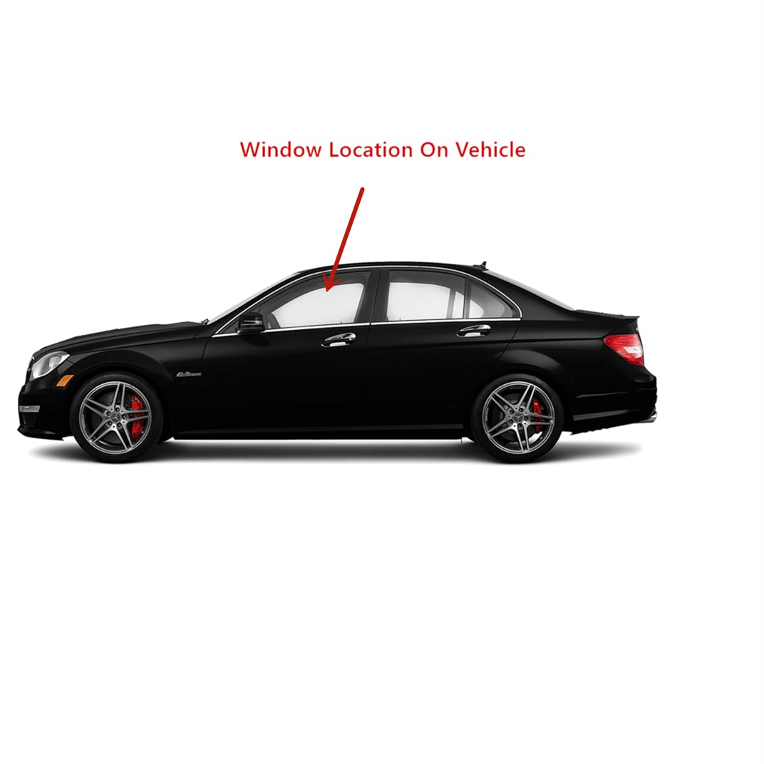 Tempered Driver Left Side Front Door Window Glass Compatible with Mercedes Benz C250 / C300 / C350 / C63AMG 4-Door Sedan 2012-2014 Models