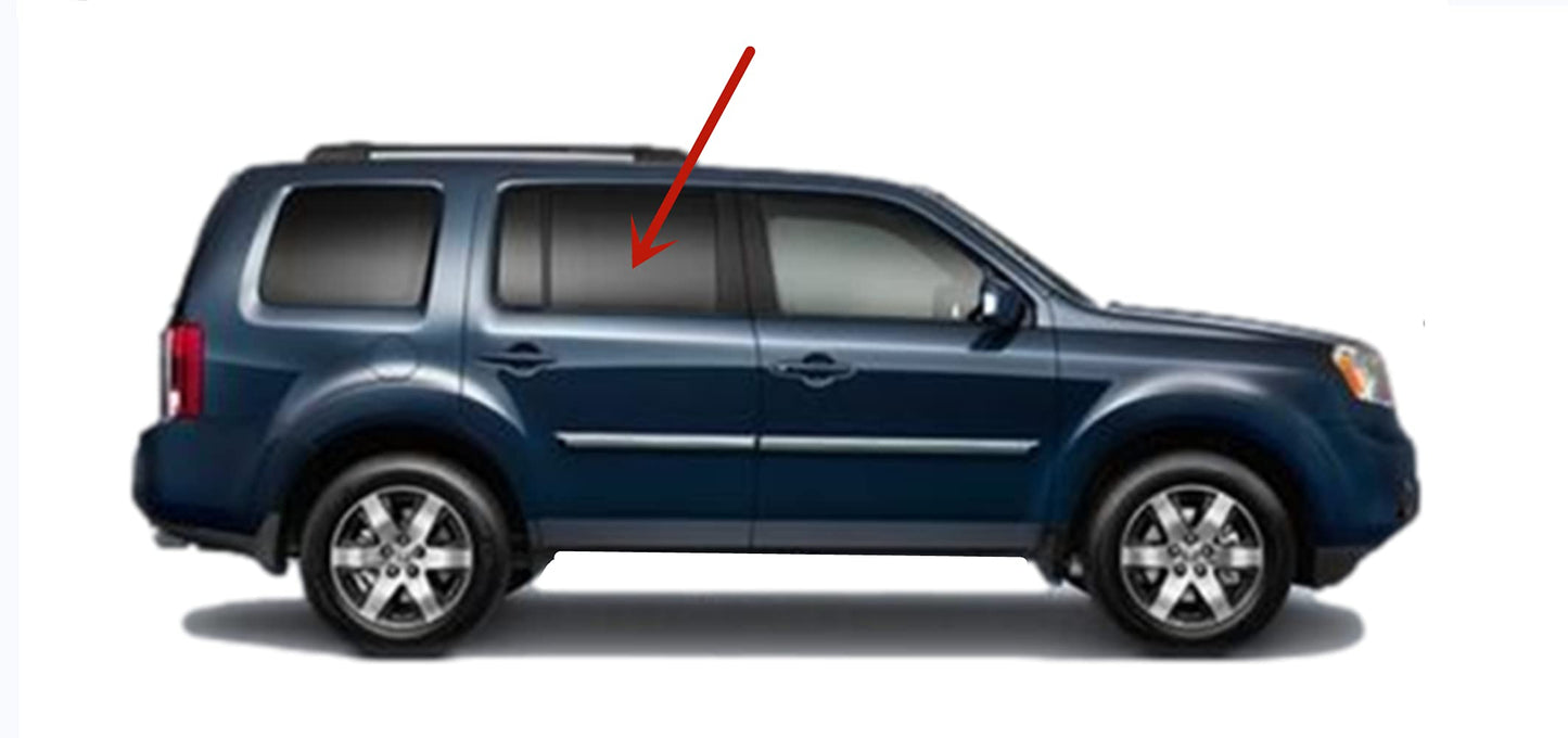 Passenger Right Side Rear Door Window Door Glass Compatible with Honda Pilot 2009-2015 Models