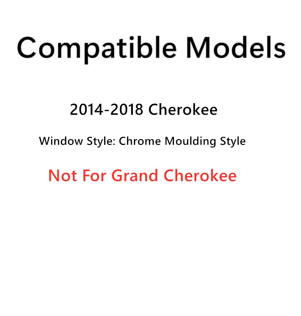 Chrome Molding Style Passenger Right Side Quarter Window Quarter Glass Compatible with Jeep Cherokee 2014-2018 Models (Not For Grand Cherokee)