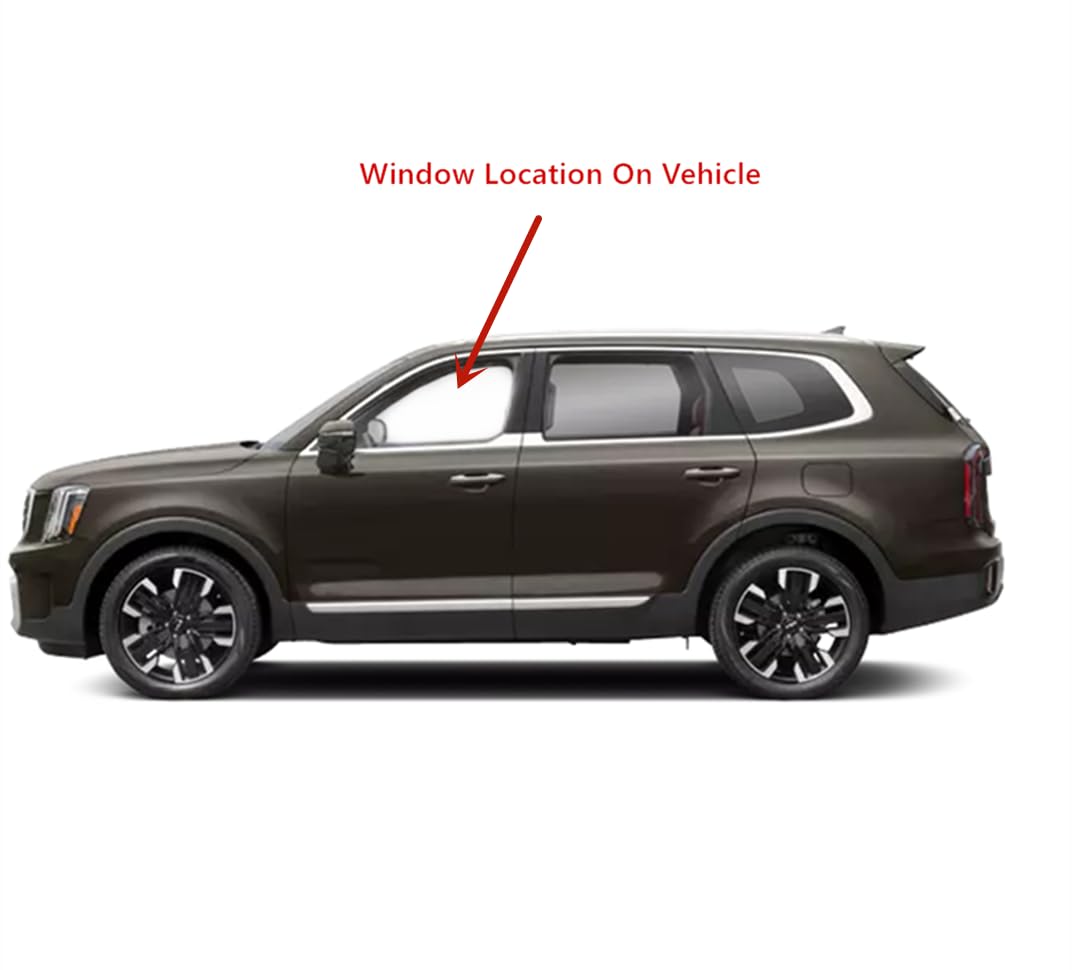 Tempered Driver Left Side Front Door Window Door Glass Compatible with Kia Telluride 2020-2025 Models