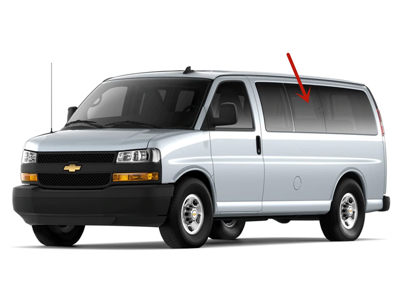 Privacy Movable Driver Left Side Rear Door Window Door Glass Compatible with GMC Savana/Chevrolet Express Van 1996-2025 Models