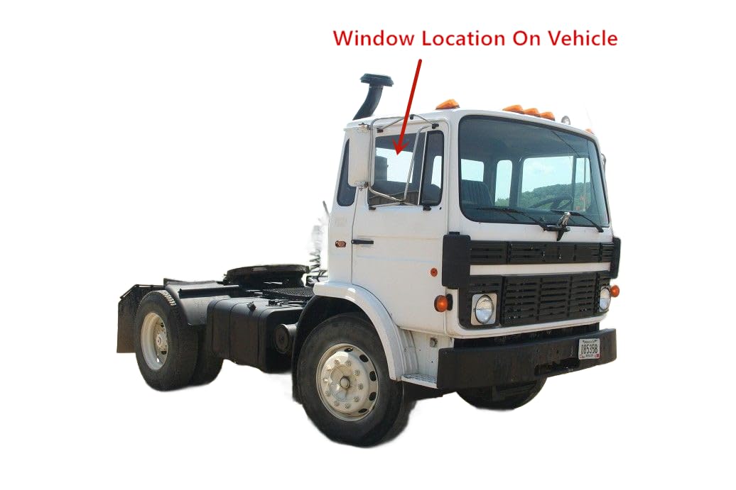 Tempered Passenger Right Or Driver Left Side Door Window Glass Compatible with Mack 872 CA878 CS200P CS250P CS300P CS300T CM400 MX200P MS250P MS300P MS300T 1986-2000 Models