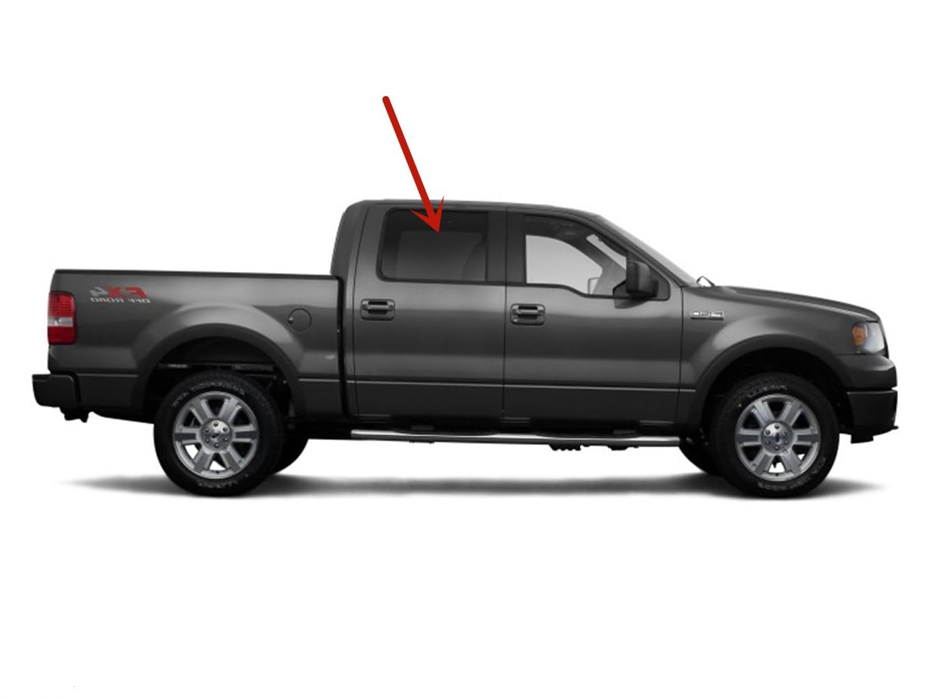 Passenger Right Side Rear Door Window Door Glass Compatible with Ford F150 Pickup 4 Door Crew Cab 2009-2014 Models