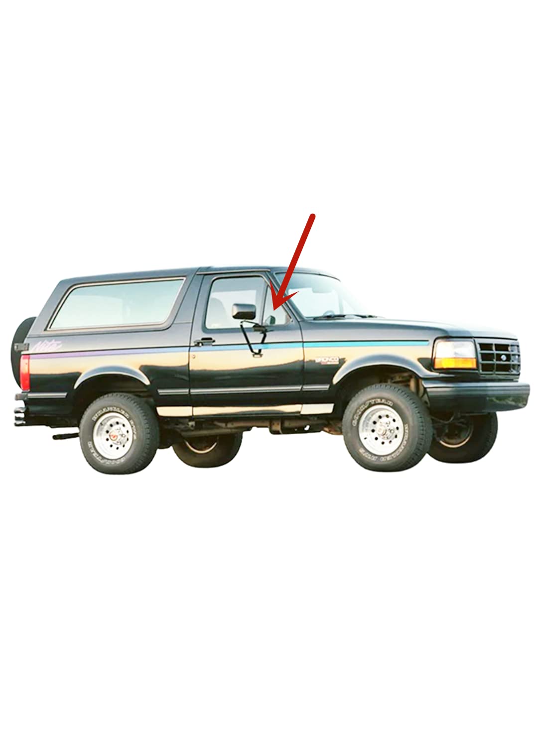 Passenger Right Side Front Vent Window Vent Glass Compatible with Ford Bronco/F150/F250/F350 Pickup 1980-1991 Models
