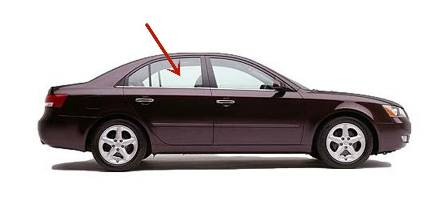 Passenger Right Side Rear Door Window Door Glass Compatible with Hyundai Sonata 4 Door Sedan 2006-2010 Models