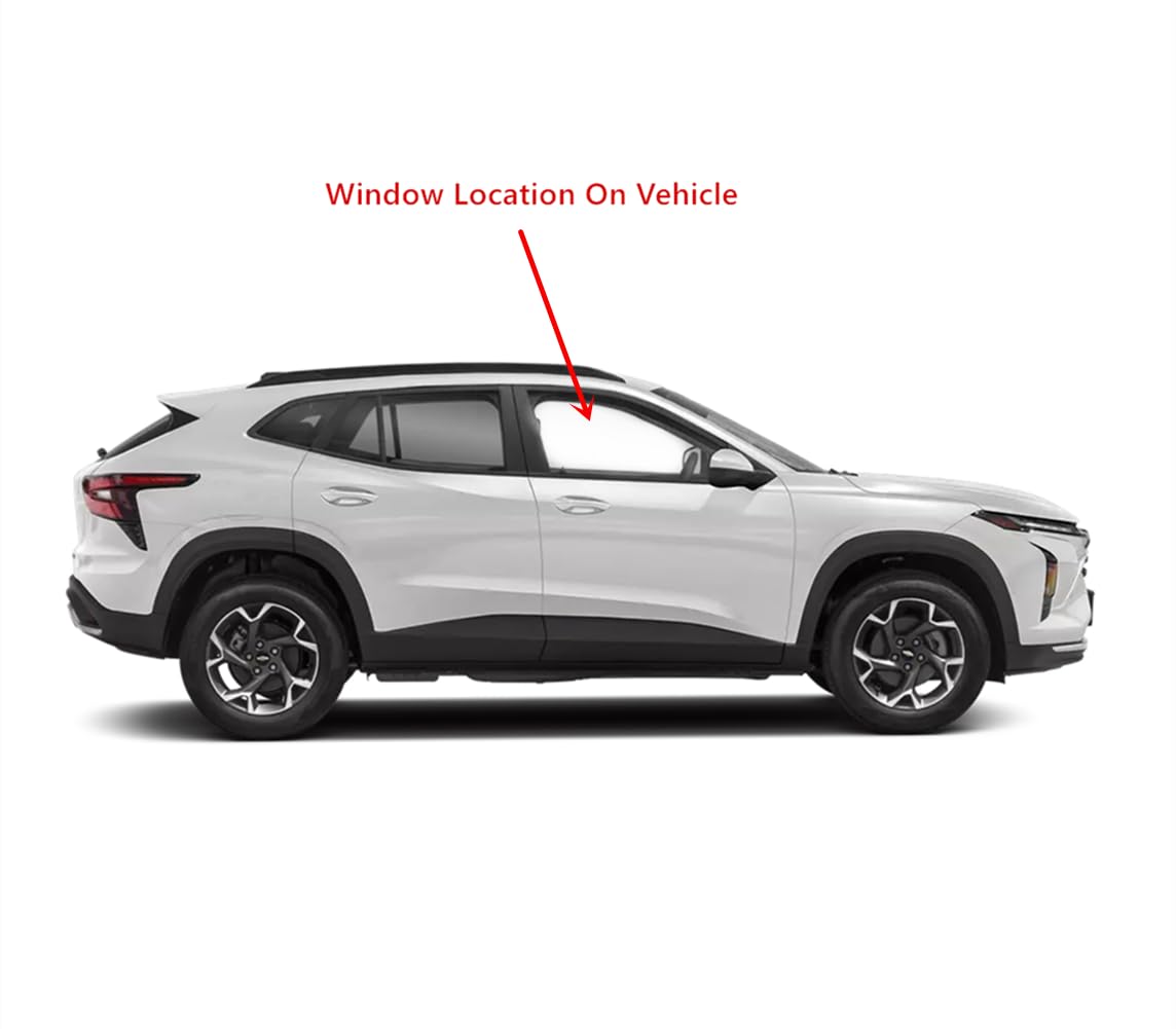 Tempered Passenger Right Side Front Door Window Door Glass Compatible with Chevrolet Trax 2024-2025 Models