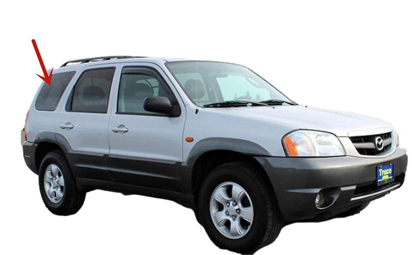 Passenger Right Side Quarter Window Glass Compatible with Mazda Tribute 2002-2006 Models