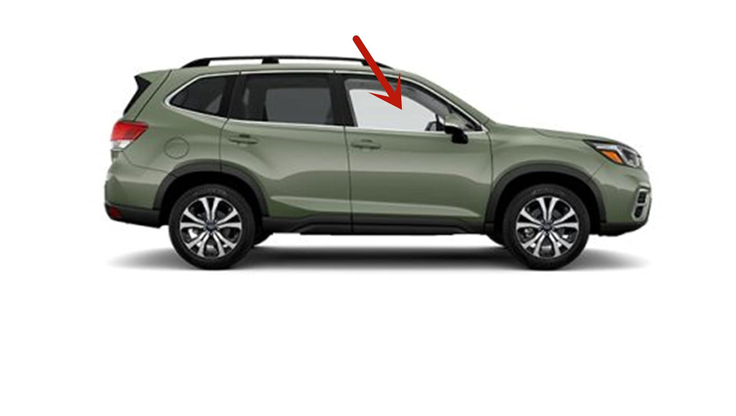 Passenger Right Side Front Door Window Door Glass Compatible with Subaru Forester 2019-2024 Models