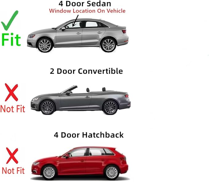 Tempered Driver Left Side Front Door Window Door Glass Compatible with Audi A3 / S3 4-Door Sedan 2015-2020 Models