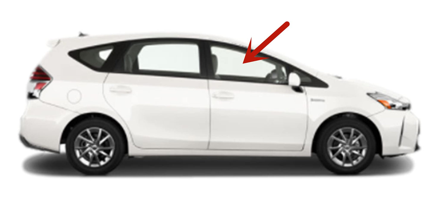 Passenger Right Side Front Door Window Door Glass Compatible with Toyota Prius V 4 Door Hatchback 2012-2018 Models