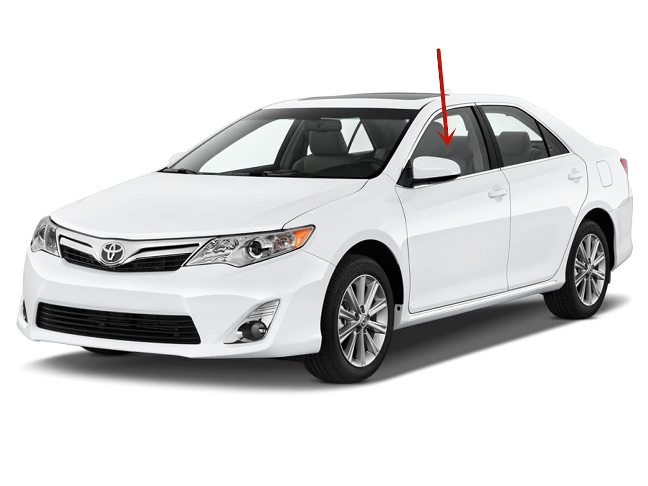 Driver Left Side Front Door Window Door Glass Compatible with Toyota Camry 4 Door Sedan 2012-2014 Models
