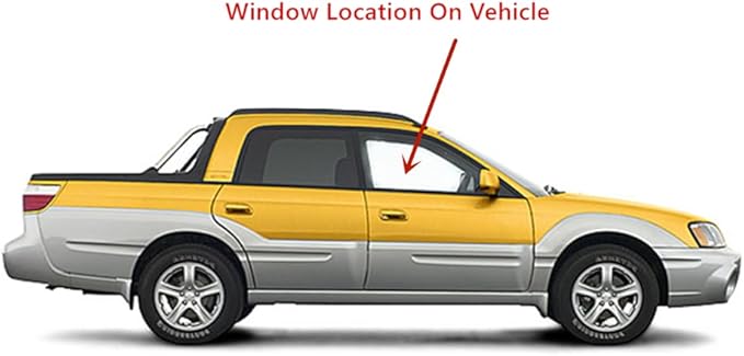 Passenger Right Side Front Door Window Door Glass Compatible with Subaru Baja 4 Door Crew Cab 2003-2007 Models