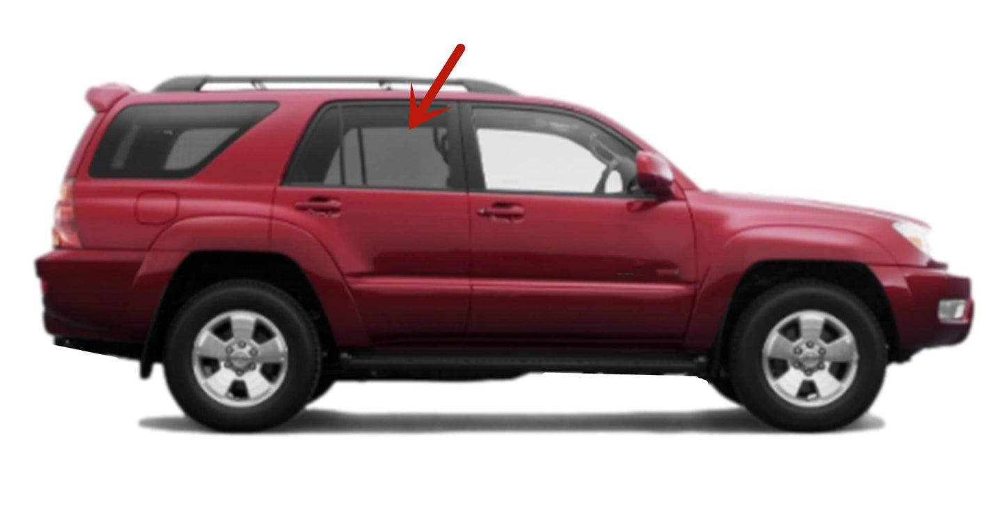 Passenger Right Side Rear Door Window Door Glass Compatible with Toyota 4Runner 2003-2009 Models