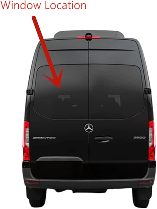 Heated Back Window Back Glass Driver Left Side No Wiper Hole Style Compatible with Mercedes Benz Sprinter 1500 2500 3500 4500 2019-2024 Models